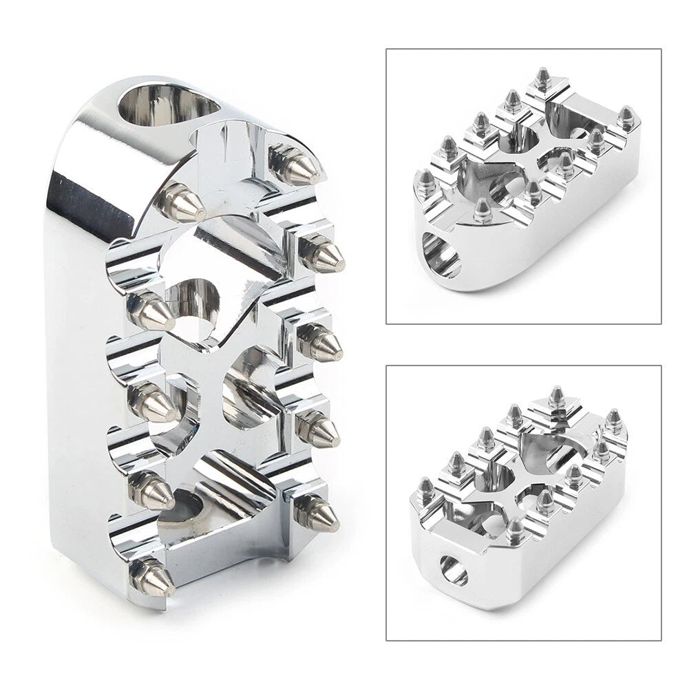 Universal Chrome CNC Anti-Skid Gear Brake Shift Peg Pedals MX Style for Harley