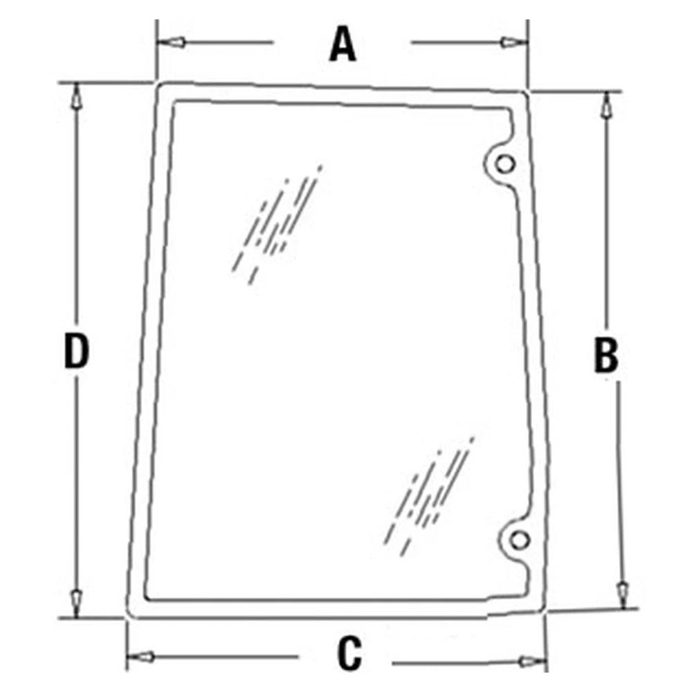Cab Glass - Right Hand Side Window Fits Holland Fits Case IH Fits Ford 6640