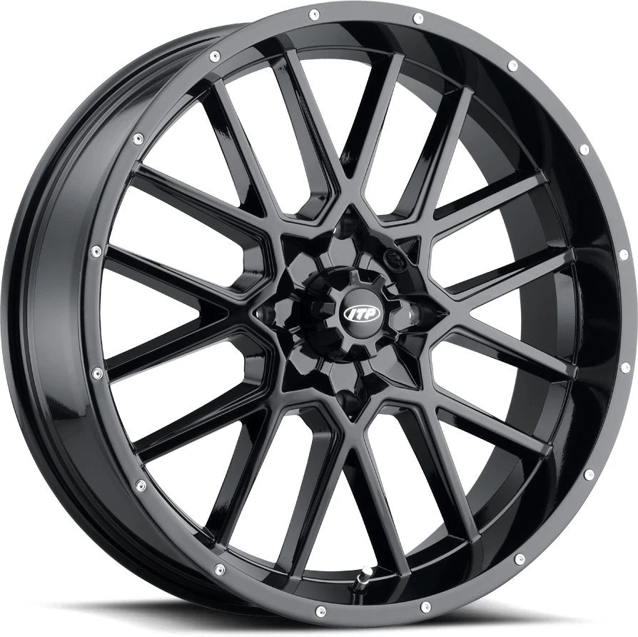 ITP Hurricane Black 20x6.5 ATV/UTV Wheel with Rock Armor – Fits Can-Am & Honda