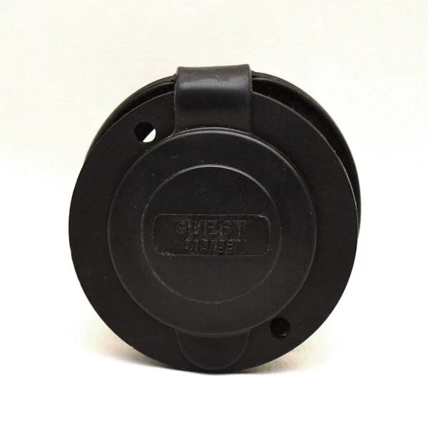 Guest Boat Blank Receptacle Cover - 1 5/8 Inch Black Plastic