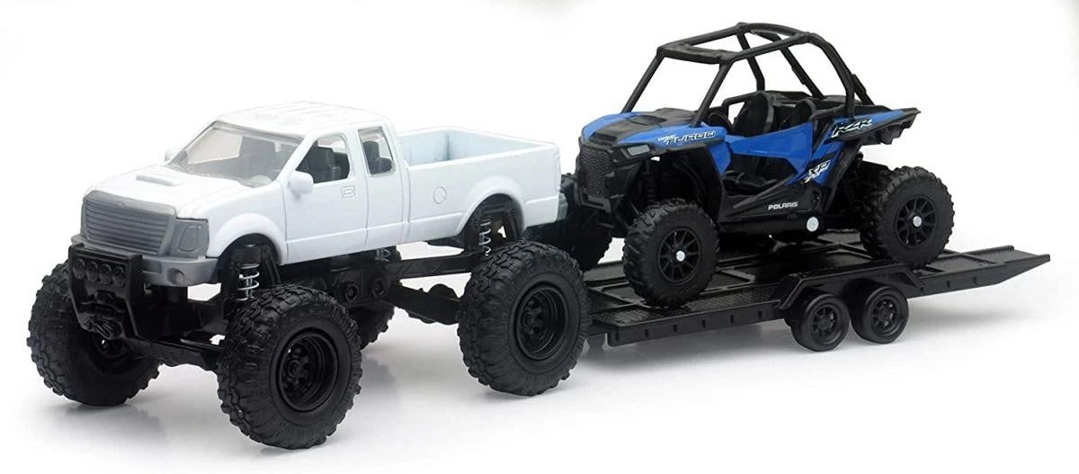 NEWRAY DIE CAST MODEL OFFROAD PICK UP WITH POLARIS RZR XP1000 EPS, SCALE 1:32