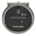 Veethree Boat Analog Hour Meter Gauge 65633SEF - Black Sterling 2 Inch
