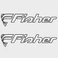 Fisher Boat Brand Decals 46050 - Black - White Stickers (pair)