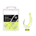 Superior Strength Single Fluorescent Fishing Hooks 50pcs Carp Hooks