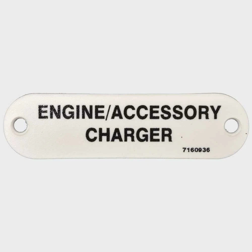 Marquis Boat Label Tag 7160936 - Engine/Accesso Ry Charger White Plastic