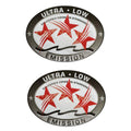 2Pcs Ultra Low Emission 3 Star California DOT Outboard Sticker - Red 3.58"x2.4