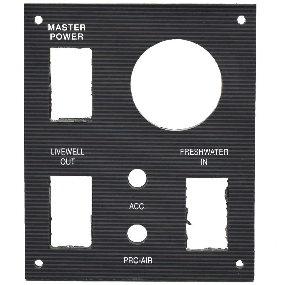 Bass CAT Boat Blank Switch Panel 215354 - Master Power Livewell Black