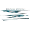 Glastron Boat Graphic Decals 0572491 - Silver Teal White Black 6PC