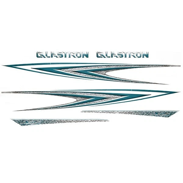 Glastron Boat Graphic Decals 0572491 - Silver Teal White Black 6PC