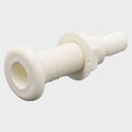 Boat Thru Hull Connector - Straight Matte White 3/4 Inch Plastic
