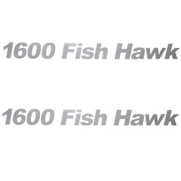 Crestliner Boat Model Decals - 1600 FishHawk Silver Stickers (pair)