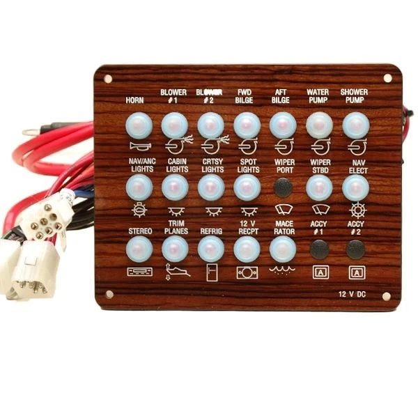 Sea Ray Boat Breaker Switch Panel 1955862 - Woodgrain 7 1/2 X 6 Inch