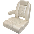 Blue Wave Boat Double Bolster Helm Seat - Llebroc Off White Vinyl