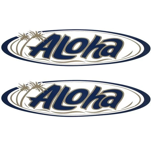 Aloha Boat Decals 082707-08 - 22 X 5 1/2 Inch Blue (pair)