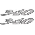 Cruisers Yachts Boat 340 Decals - 13 1/2 X 2 3/8 Inch Silver (pair)