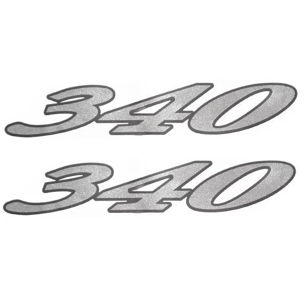 Cruisers Yachts Boat 340 Decals - 13 1/2 X 2 3/8 Inch Silver (pair)
