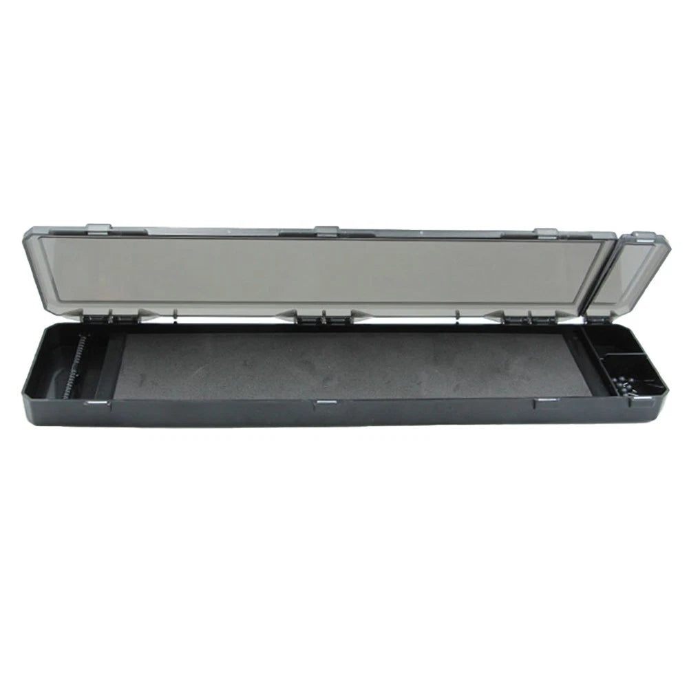 Compact Carp Fishing Tackle Box Black 34.5cm with Compartments Organizer