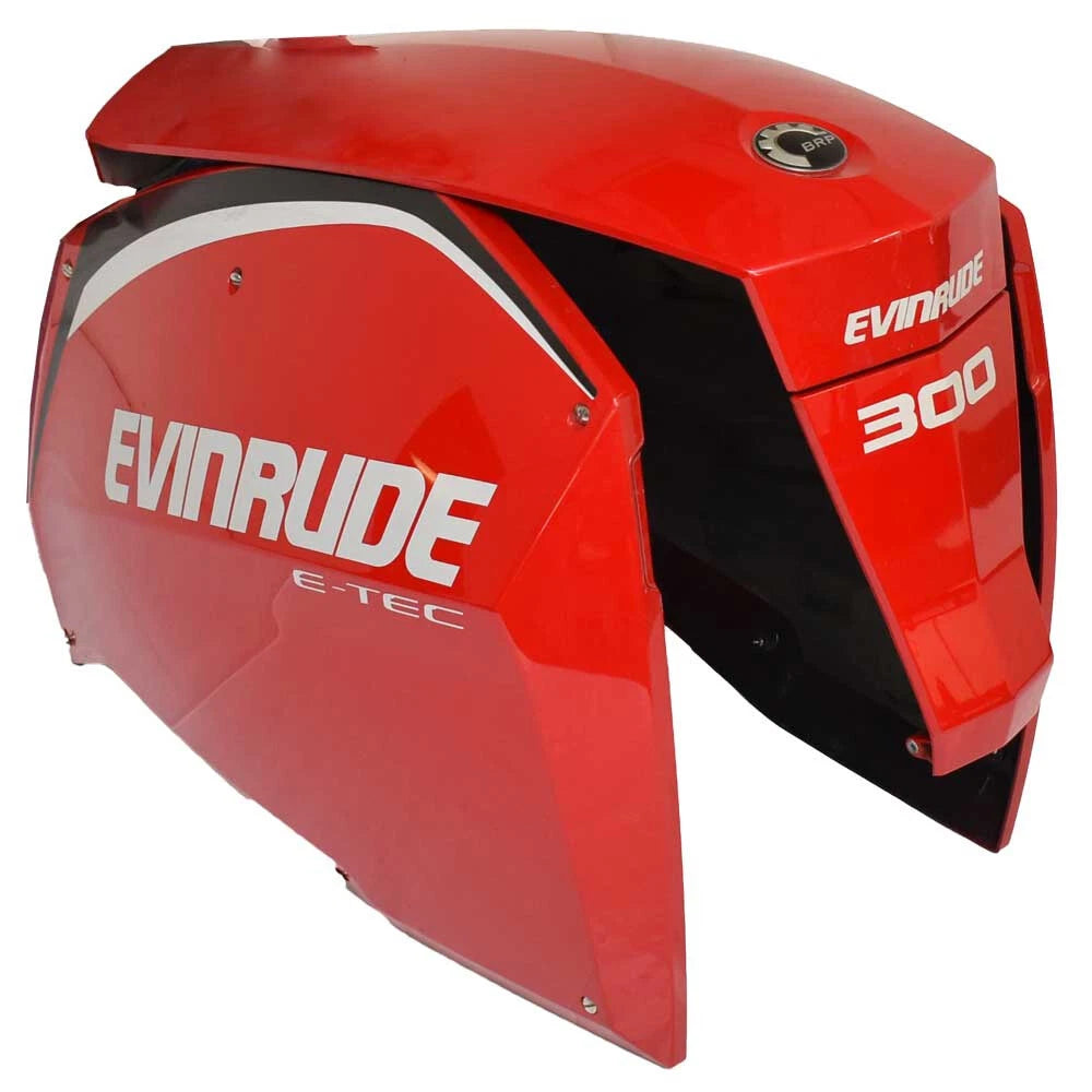 BRP Evinrude Boat Outboard Cowlings - E-TEC 300 HP Red (kit - Scuffs)
