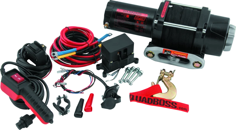 QuadBoss Winch Kit - 39ft X 7/32in Synthetic Rope - 3.5HP - Hawse Fairlead