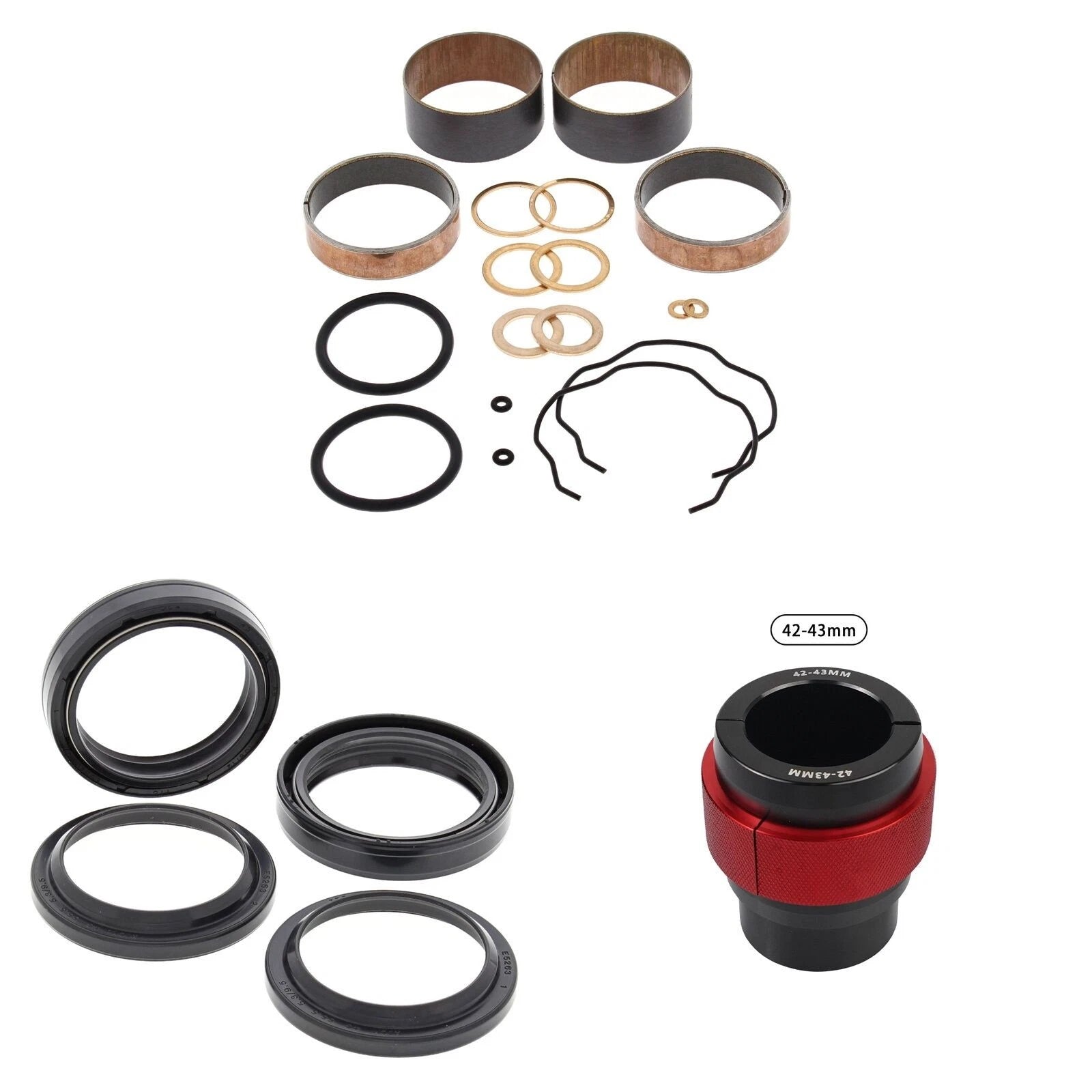 Complete Front Fork Rebuild Kit for Kawasaki KX250 1983-1987 56- with Driver
