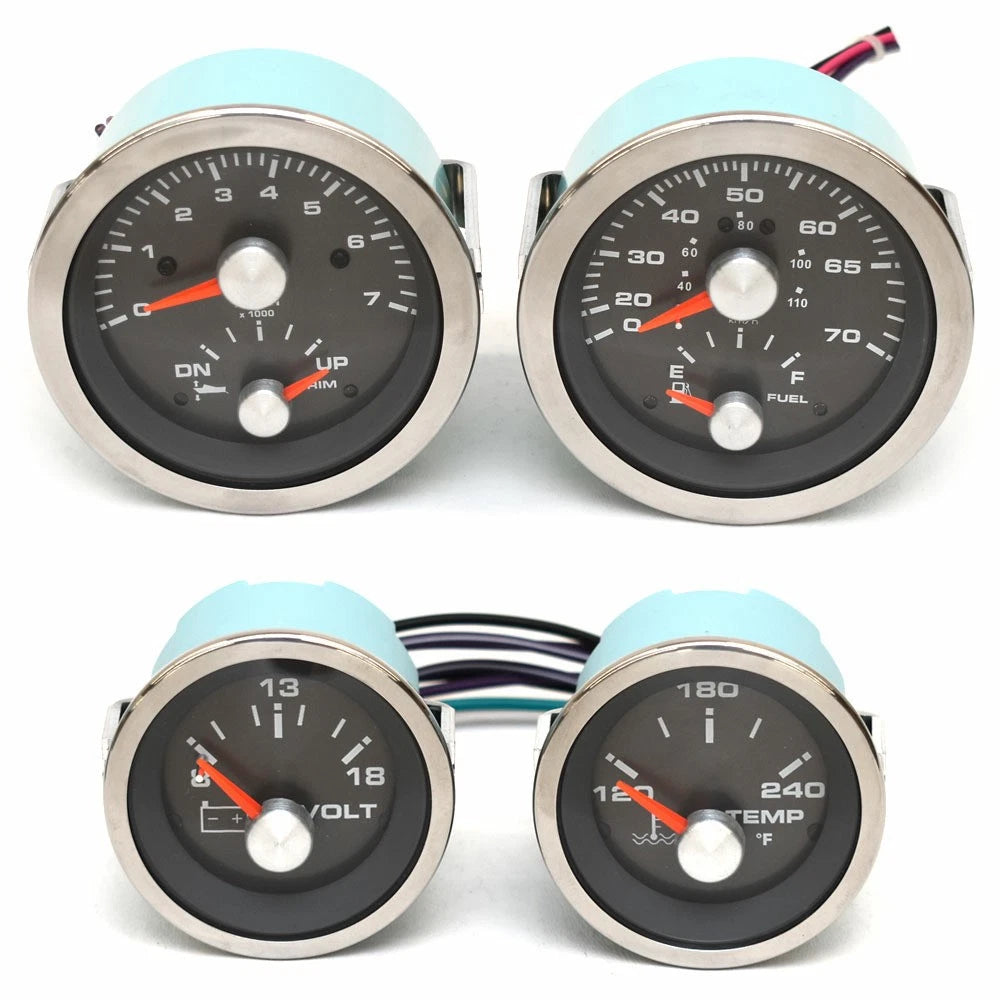 Veethree Boat Gauge Set - Solaris Tachometer Speedometer (4PC)