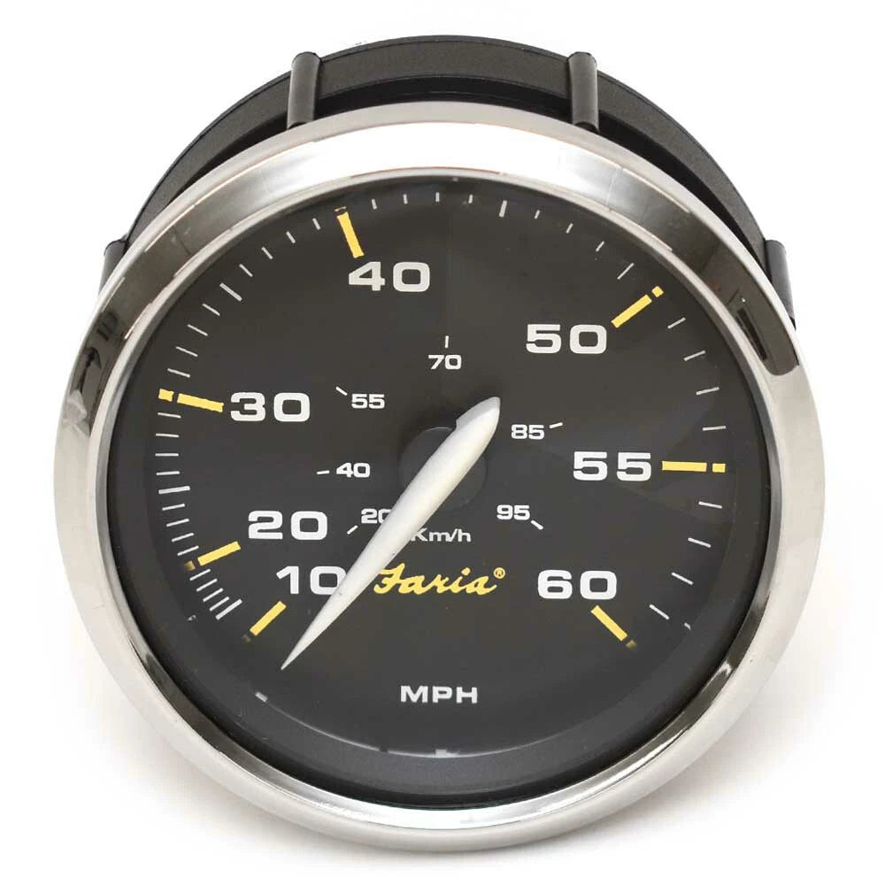 Faria Boat Speedometer Gauge SEK649A - Kronos Black 60 MPH