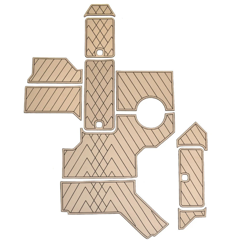 Cobalt Boat Non-Skid Deck Mats 406997 - Tan - Black (set of 11)