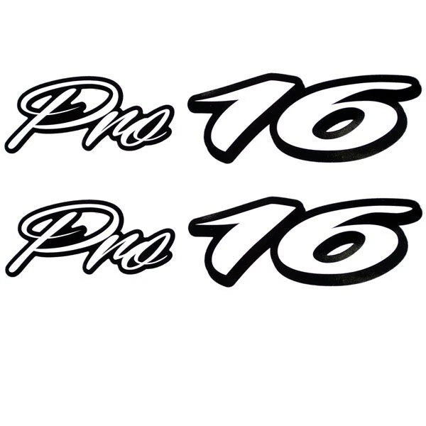 Tracker Boat Decal 153088 - Pro 16 Black White 10 1/2 Inch (set of 2)