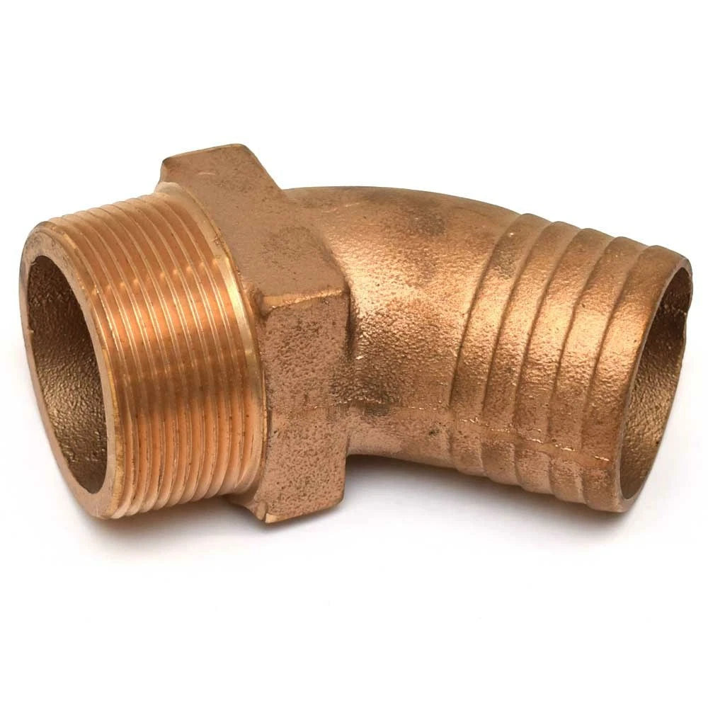 Carver Boat Elbow Fitting 7422704 - 5 7/8 X 4 1/2 Inch Cast Bronze
