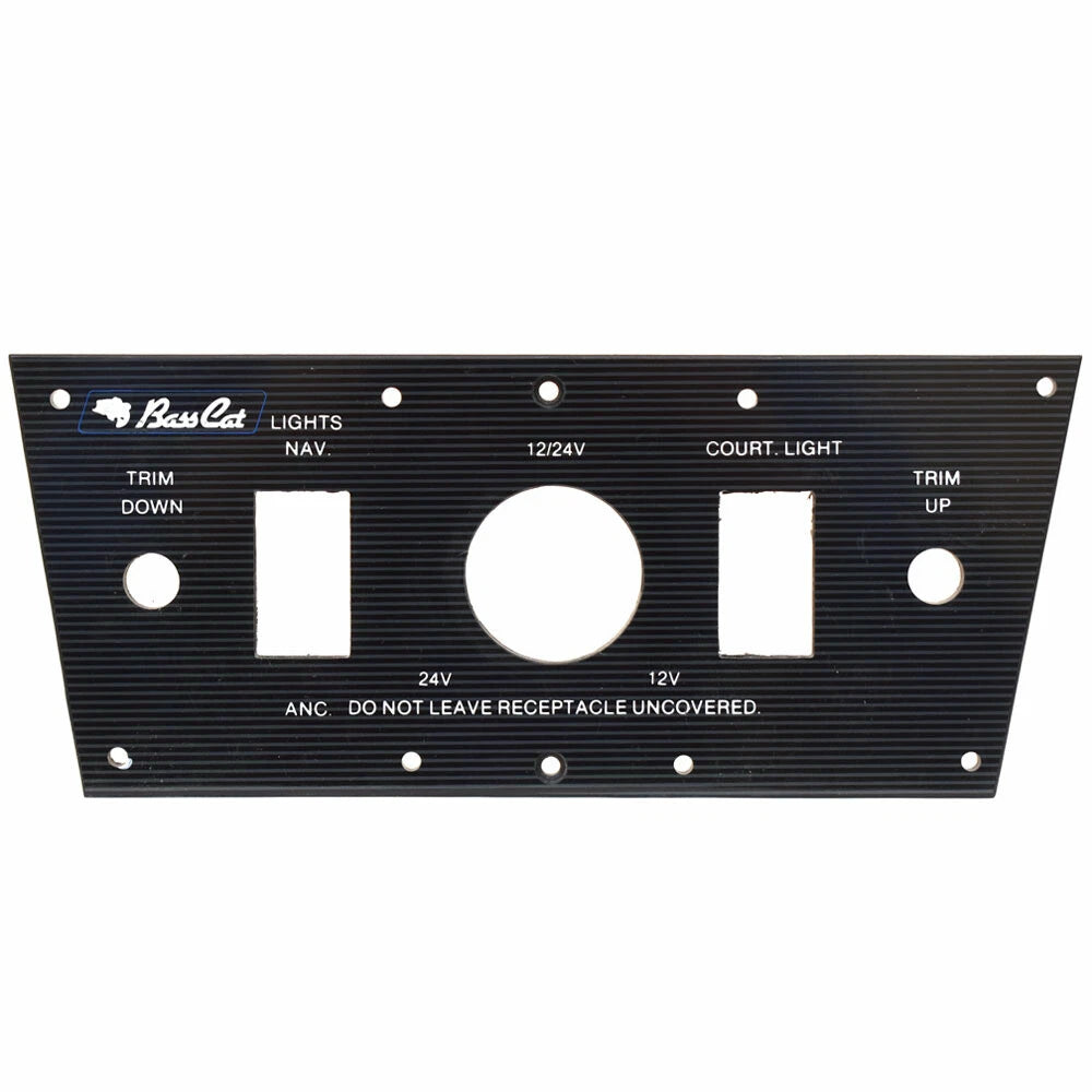 Bass CAT Boat Blank Switch Panel - Lights Trim Black with Lines