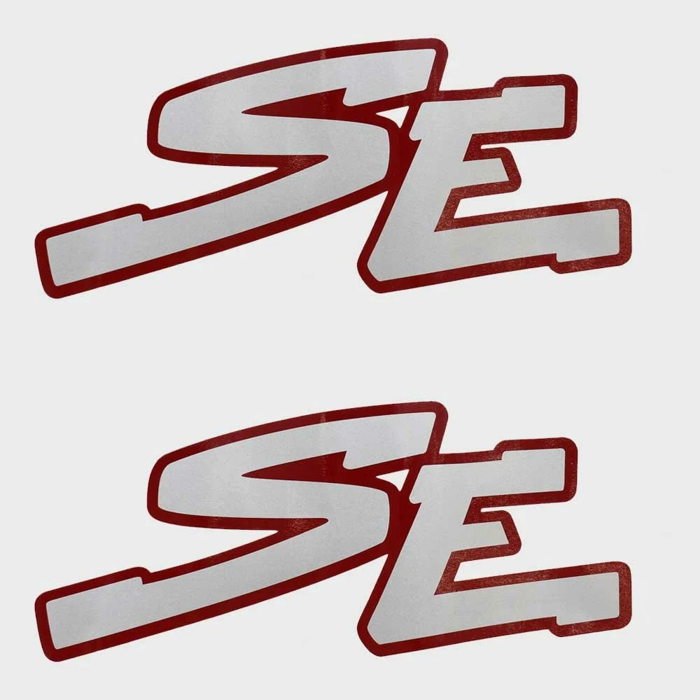 Lund Boat Model Decals - SE Silver/Maroon Stickers (pair)