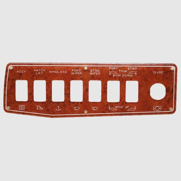 Bayliner Boat Switch Panel 1850908 - 11 7/8 Inch Woodgrain Plastic