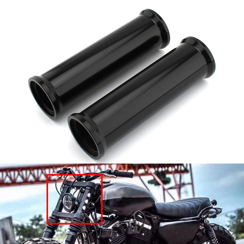 2 Pcs Motorcycle Front Fork Cover Aluminum Black for Harley XL883 1200 2000-2021