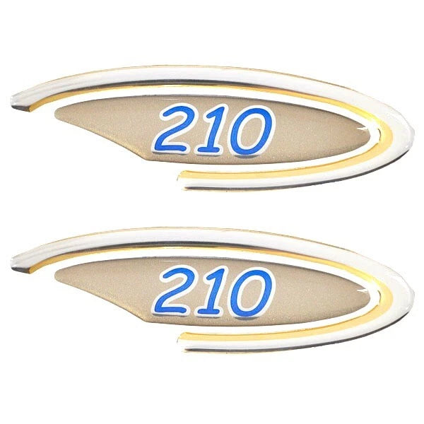 Four Winns Boat Raised Decal 055-2750 - 210 Gold Silver Stickers (pair)
