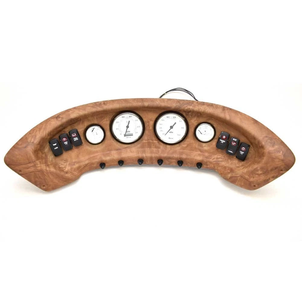 Sailfish Boat Gauge Dash Panel 61-5762 - Woodgrain Faria White