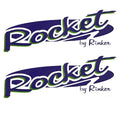 Rinker Boat Decals 3977 - Rocket Jet Purple Green Stickers (pair)