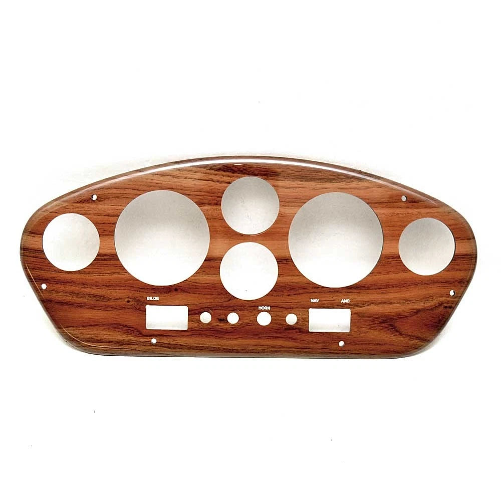 Boat Blank Gauge Panel - 16 1/4 X 7 1/8 Inch Woodgrain Plastic