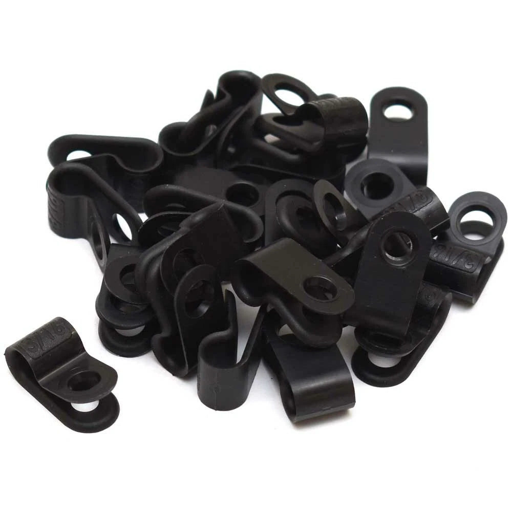 Micro Plastics Boat Cable Clamps - 3/16 Inch Black Set of (25)