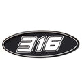 Crownline Boat Raised Decal 61223 - 316 LS Black Mirror