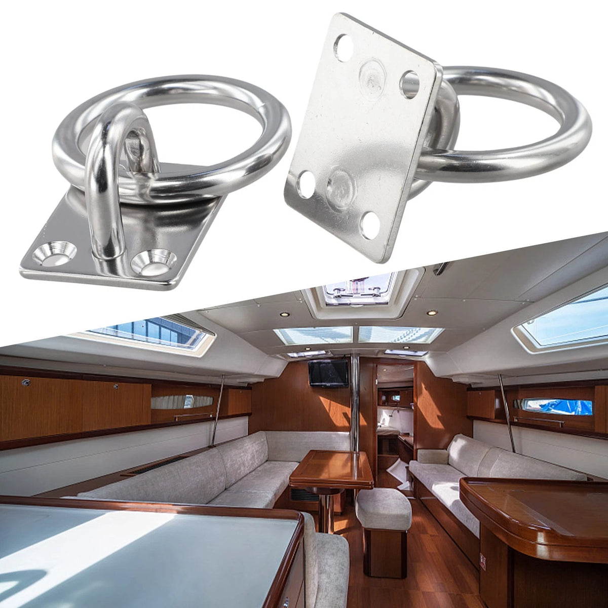 Secure 2pcs Tie Down Anchors Eye Plates with Screws for Various Projects
