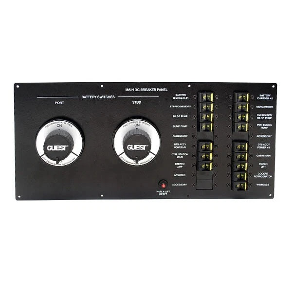 Sea Ray Boat Main DC Breaker Panel 2018013 - Black Aluminum