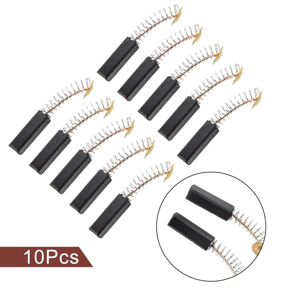 10pcs Power Tool Motor Coal Brushes Feathered Motorbrush Drill Replacement Parts