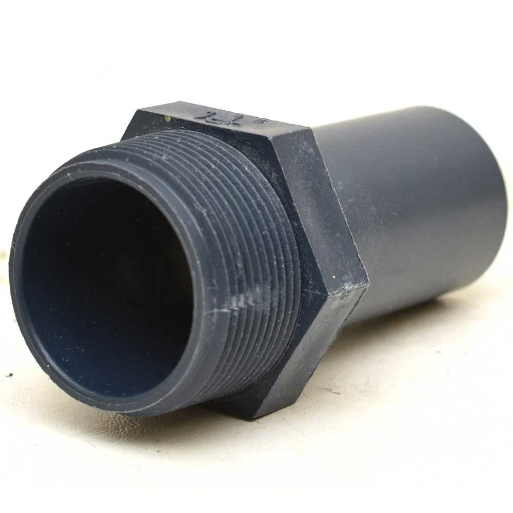 Sierra Boat Straight Adapter Fitting - 1 1/2 Inch Blue Plastic