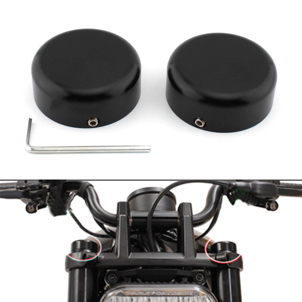 Black Front Fork Cover Caps for Harley Sportster S 1250 RH1250 S 2021-2023 US