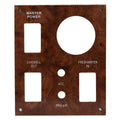 Bass CAT Boat Blank Switch Panel - Master Power Livewell Woodgrain