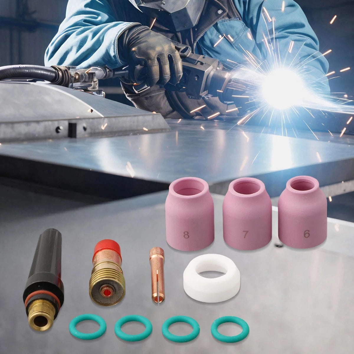 Kit Fit DB Gas Lens O-rings SR Soldeing Tools WP 10 Cup Alumina Nozzle