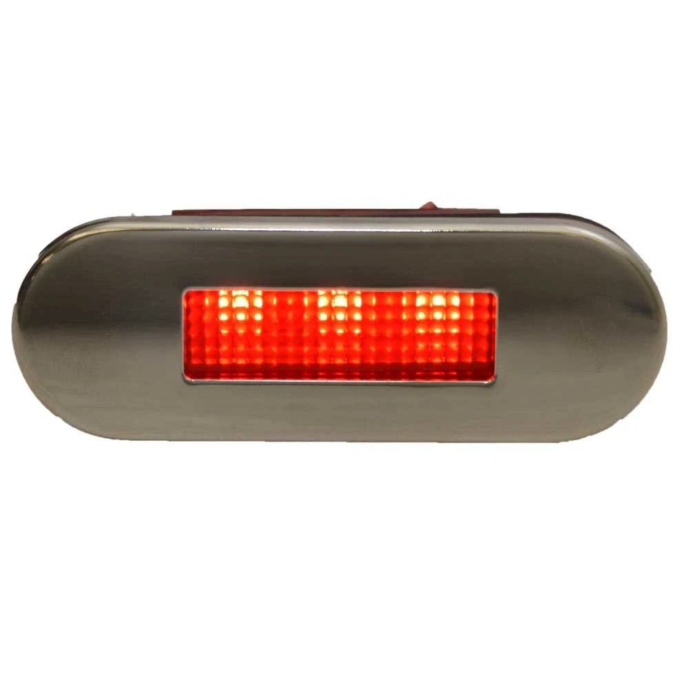 Carver Boat Courtesy Light 6417943 - LED 12 Volt Plastic Red Silver