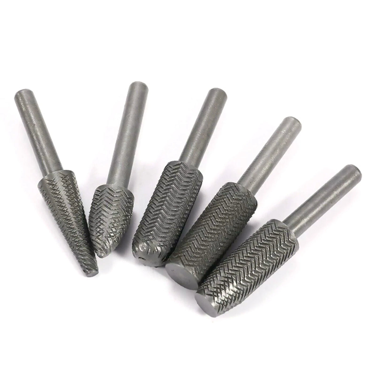 5PCs Metal Cutter Drill Bits Rotary Bits Rasp for Steel Grinding Carving Tools