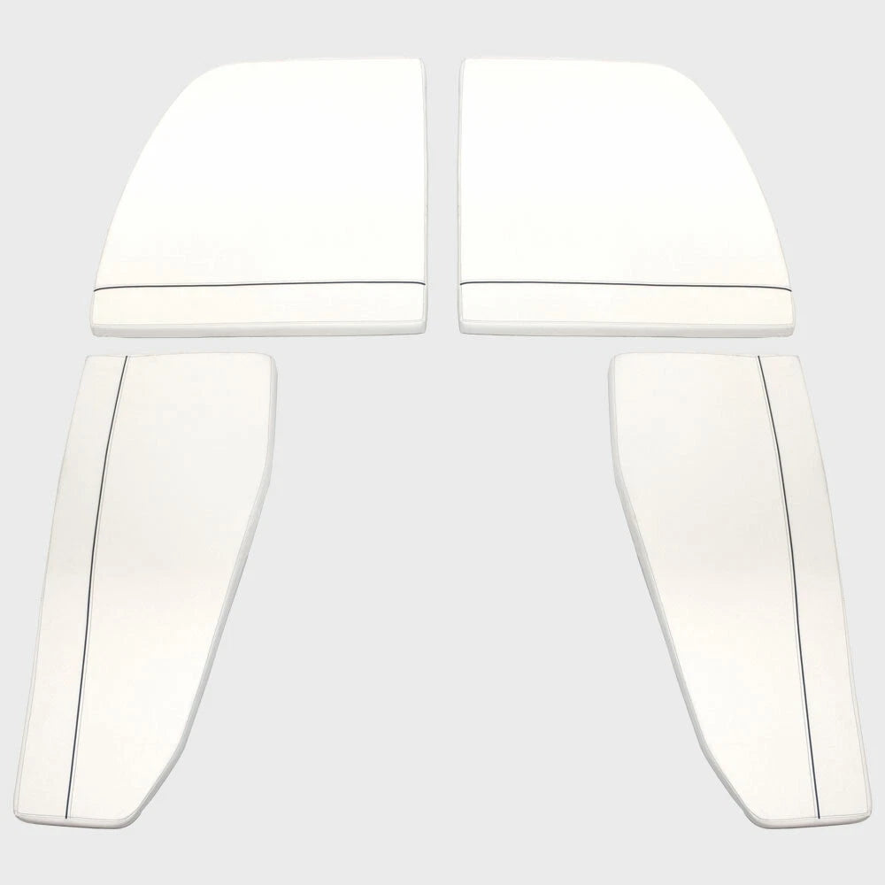 Ranger Boat Bow Seat Cushions - 2360 Bay White - Blue (set of 4)
