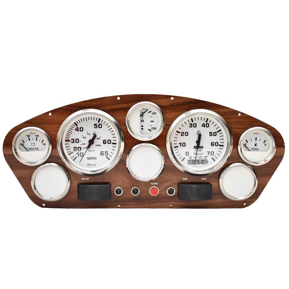 Four Winns Boat Gauge Dash Panel 025-4550 - Euro 16 Inch Woodgrain